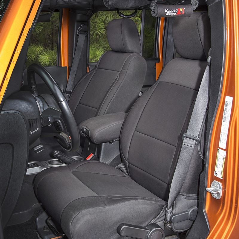 Seat Cover Kit, Black; 07-10 Jeep Wrangler JKU, 4