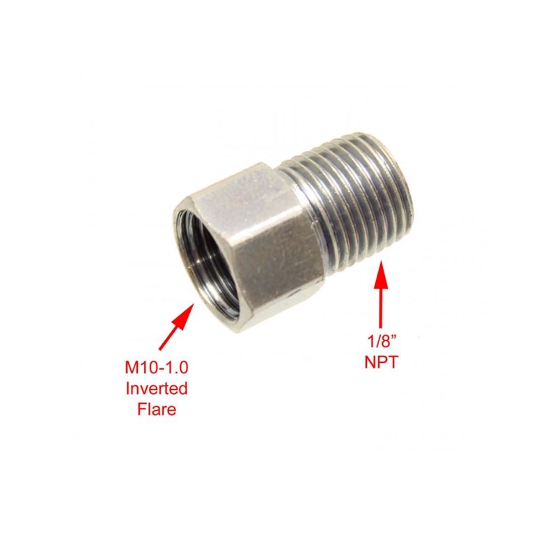 1/8 Inch NPT MALE to M10-1.0 Female Inverted Flare