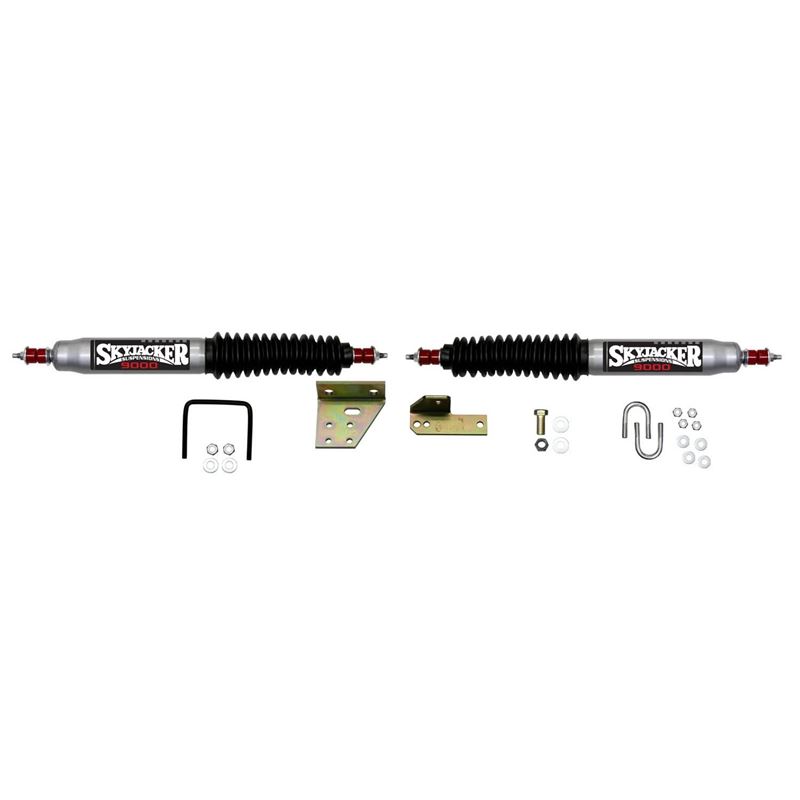 Steering Stabilizer Dual Kit Silver w/Black Boots