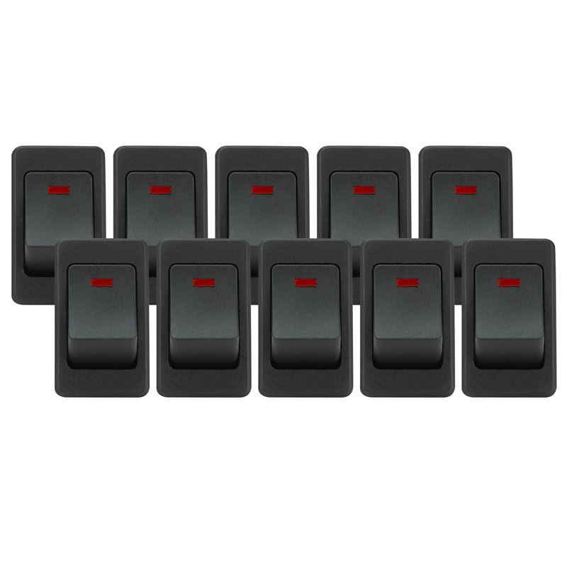 No logo Rocker switch with red led indicator (10 p