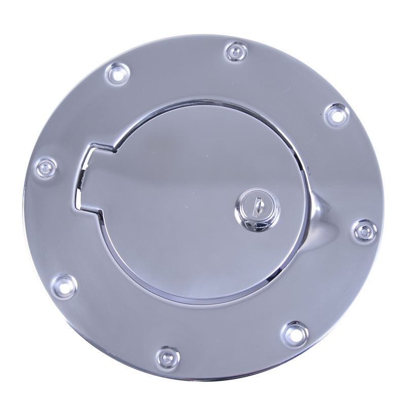 Locking Gas Cap Door, Stainless Steel; 97-06 Jeep