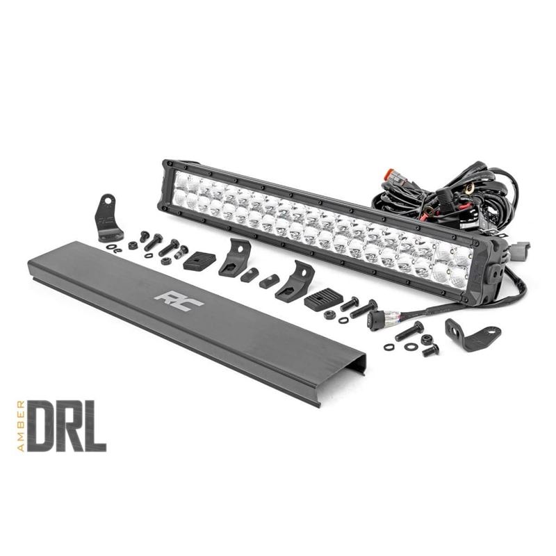 20 Inch Chrome Series LED Light Bar Dual Row Amber