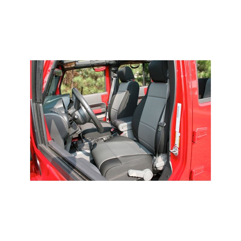 Neoprene Front Seat Covers, Black/Gray; 11-16 Jeep