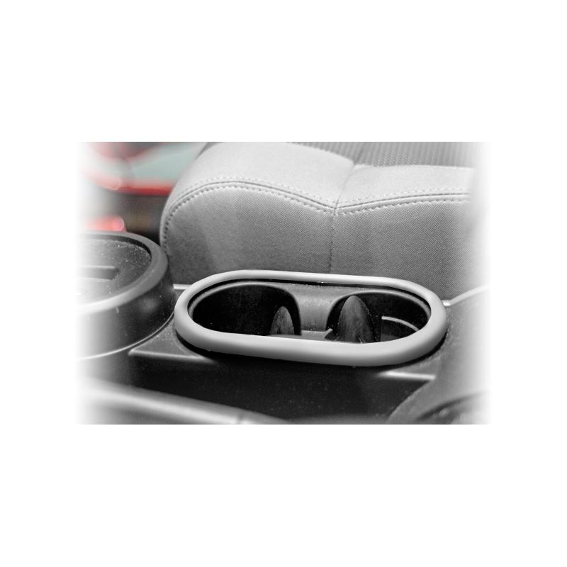 Front Cup Holder Trim, Brushed Silver; 07-10 Jeep