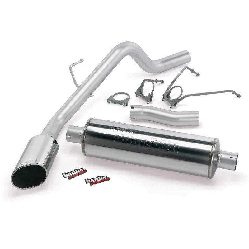 Monster Exhaust System Single Exit Chrome Ob Round