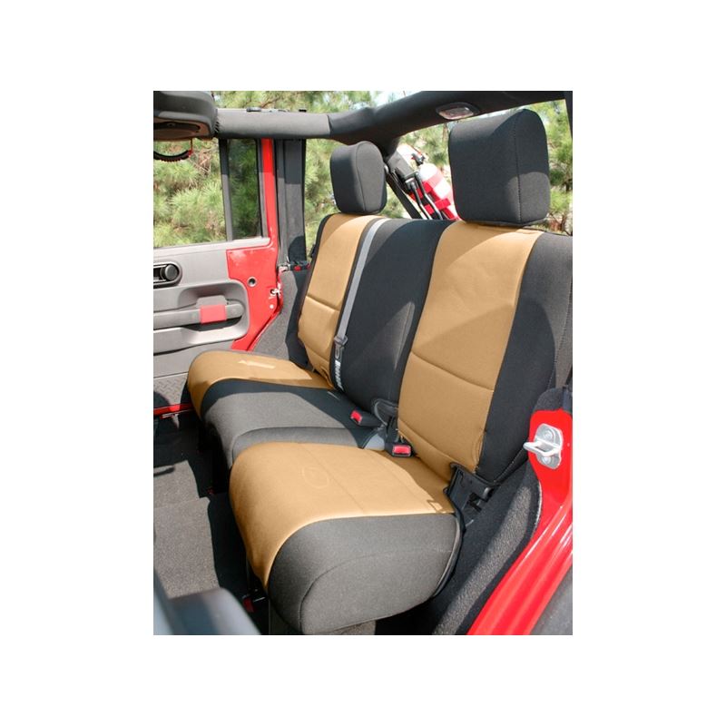 Neoprene Rear Seat Cover, Black and Tan; 07-16 Jee