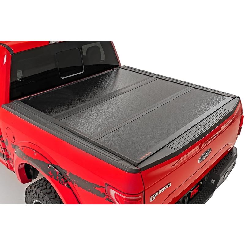 Rough Country Ford Low Profile Hard Tri-Fold Tonneau Cover 15-20 F150 5 ...