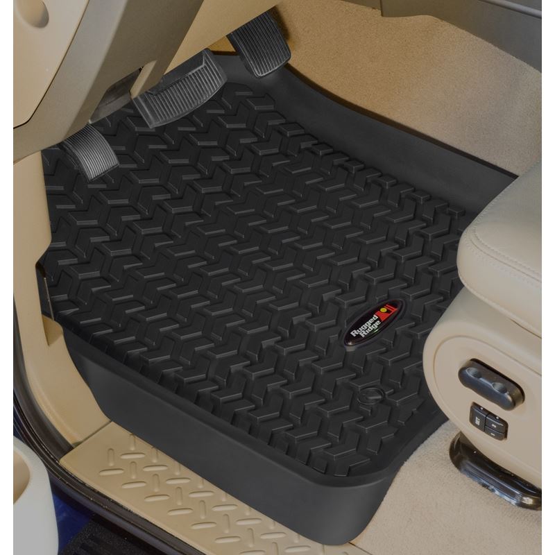 Floor Liners, Front, Black; 04-08 Ford F-150/06-08
