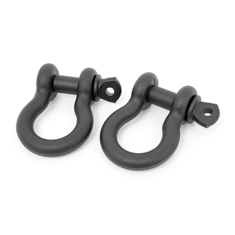 D Ring Shackles Cast 5/8 Inch Pin Pair Black (RS17