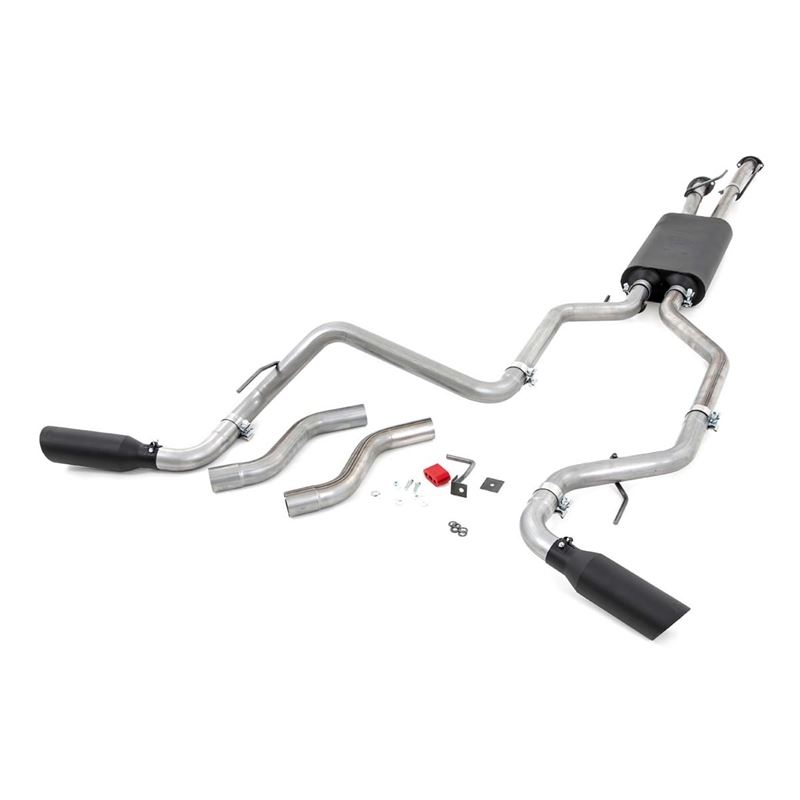 Dual Cat-Back Exhaust System w/Black Tips 09-20 To