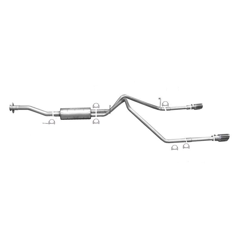 Cat Back Dual Split Exhaust System, Stainless 6558