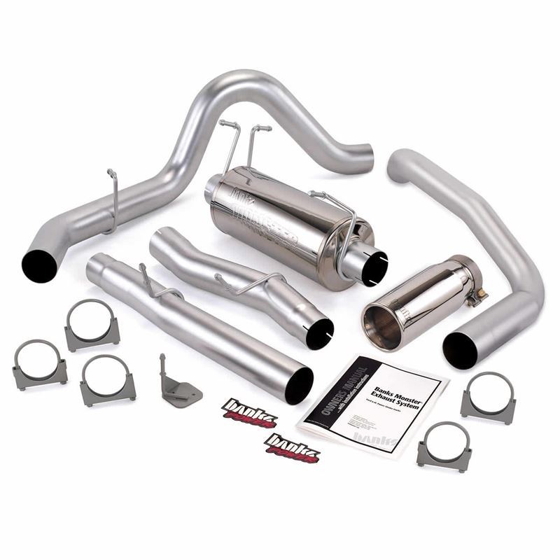 Monster Exhaust System, Single Exit, Chrome Round